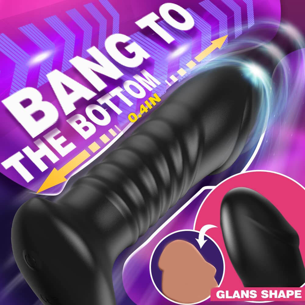 FIGHTER-10 Thrilling Vibration 3 Thrusting Silicone Remote Control Cock Ring Anal Vibrator