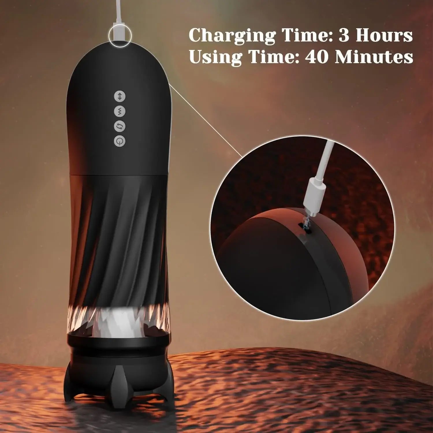 Flame – Vibrating Rotating & Thrusting Automatic Male Masturbator with Heating Mode