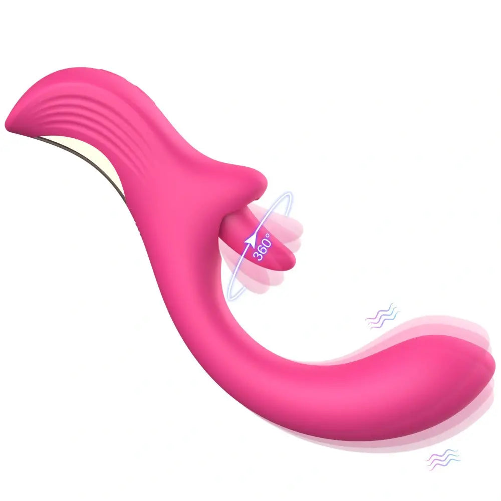 G-Lick C Curved G-Spot Vibrator & Rotating Tongue Clitoral Stimulator