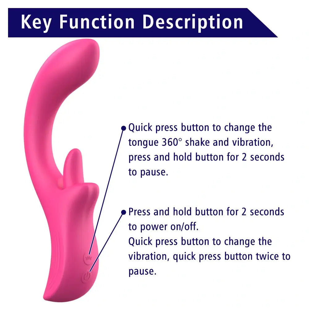 G-Lick C Curved G-Spot Vibrator & Rotating Tongue Clitoral Stimulator