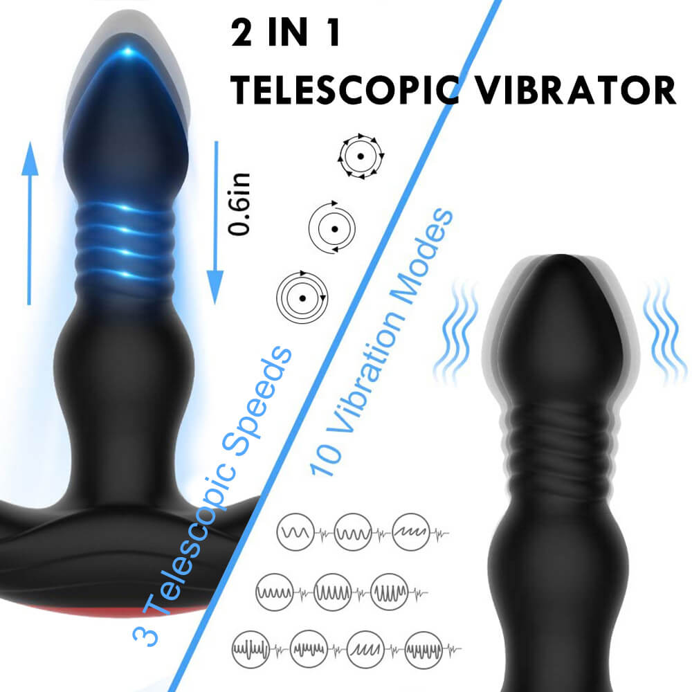 HALE 3 Thrusting 10 Vibrations Anal Plug With Remote Controller
