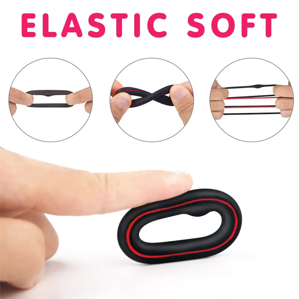Harles 1.5 Inch Premium Stretchy Longer Harder Stronger Erection Cock Ring Set 3 Pieces