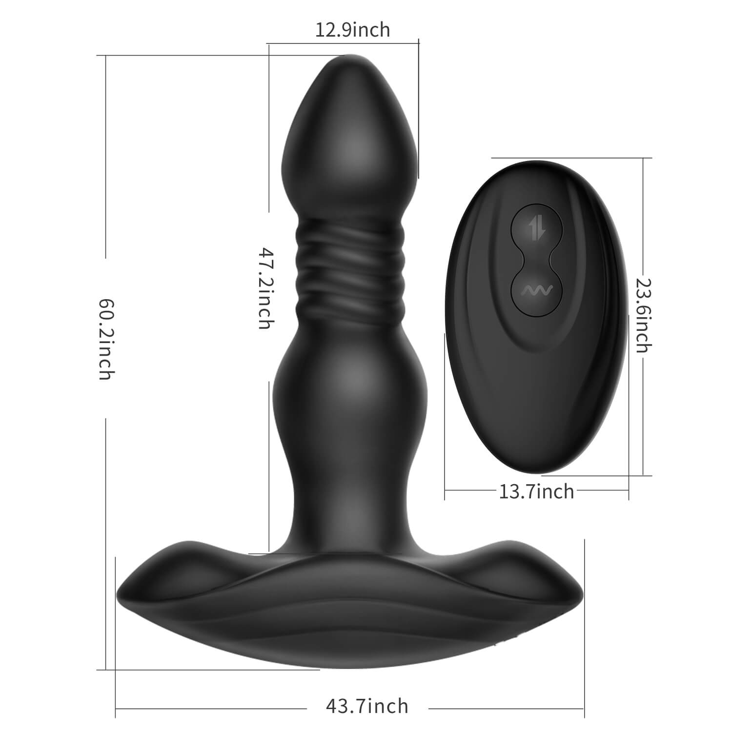 INVADER 3 Thrusting 10 Vibrations Anal Plug with Remote Controller