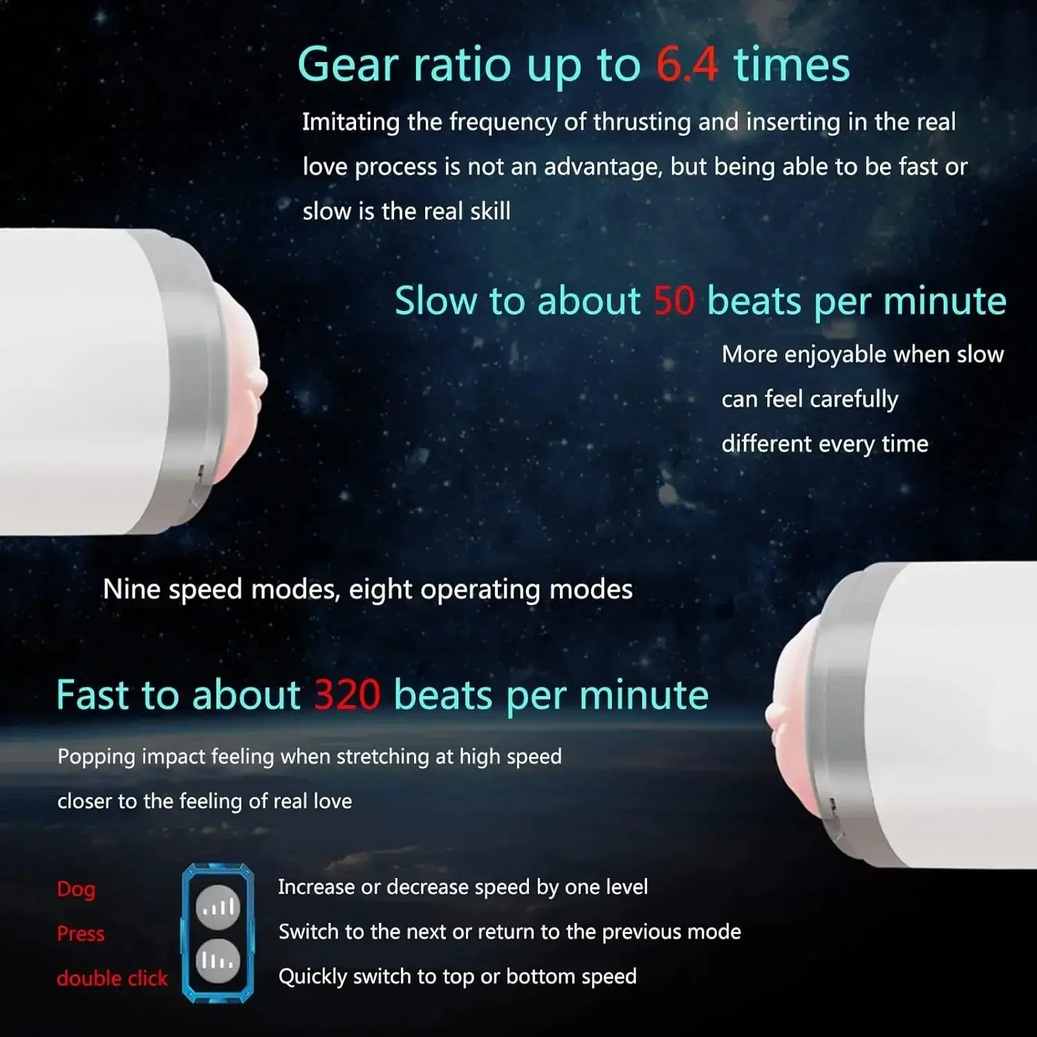 Jackson Automatic lubrication 8 Thrusting & Sucking Handheld Male Masturbator