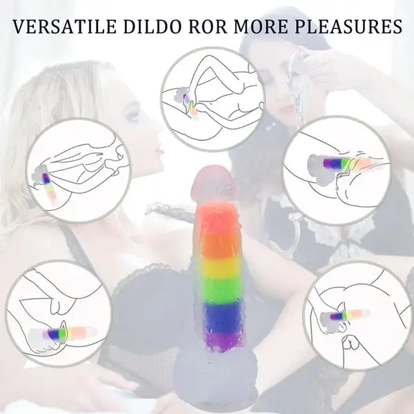 Julian – 5.4-inch Rainbow Jelly Realistic Suction Cup Dildo