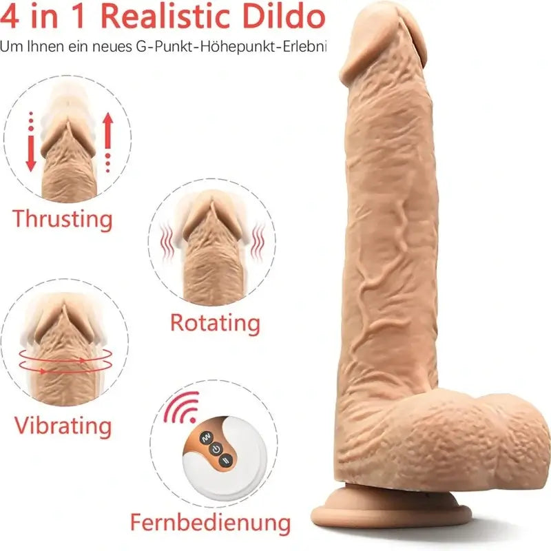 KING – 10.24 Inch 5 Telescoping 7 Vibrating Swinging Dildo