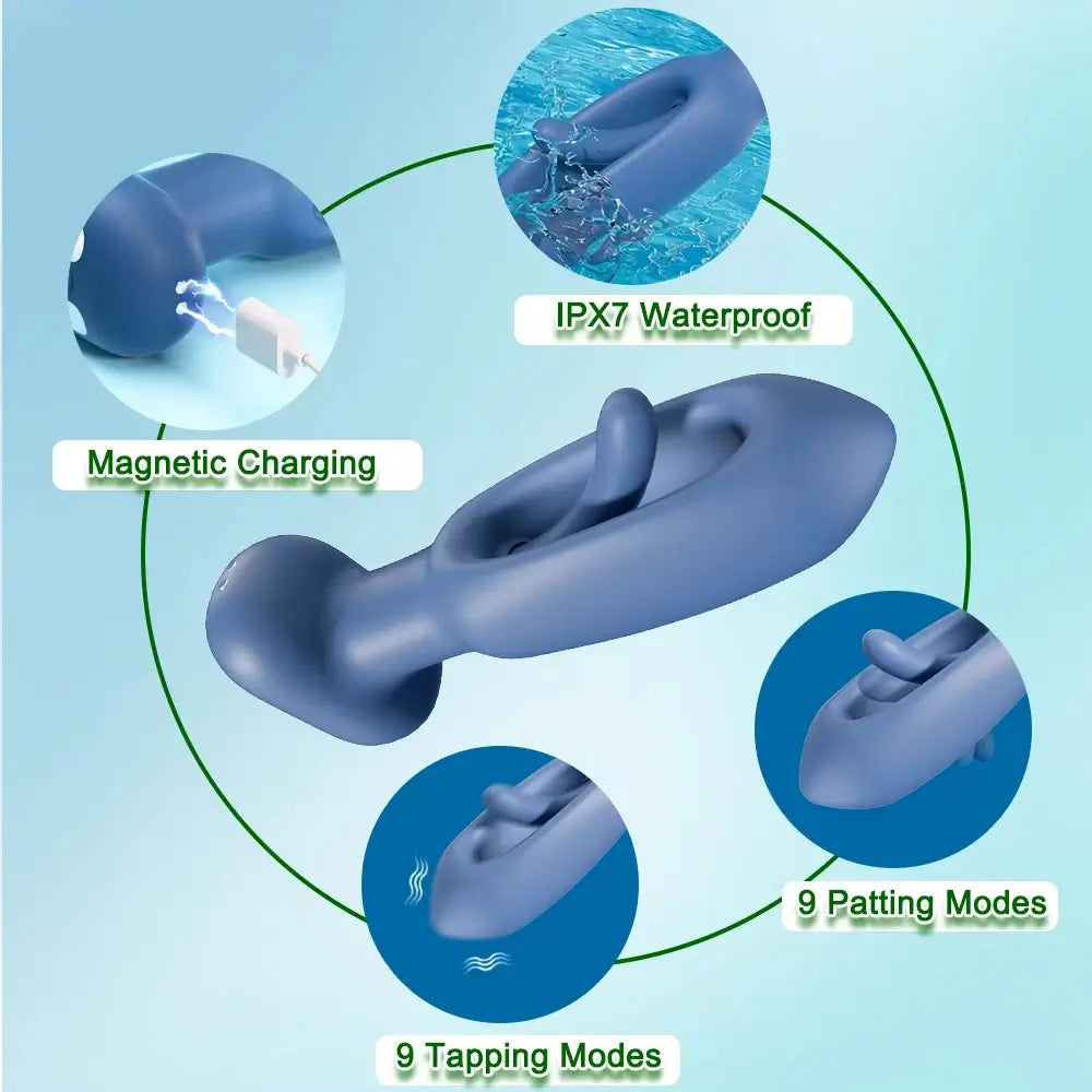 Karrot 10 Tapping 10 Vibrating Pointed Design Anal Toy with Remote Control