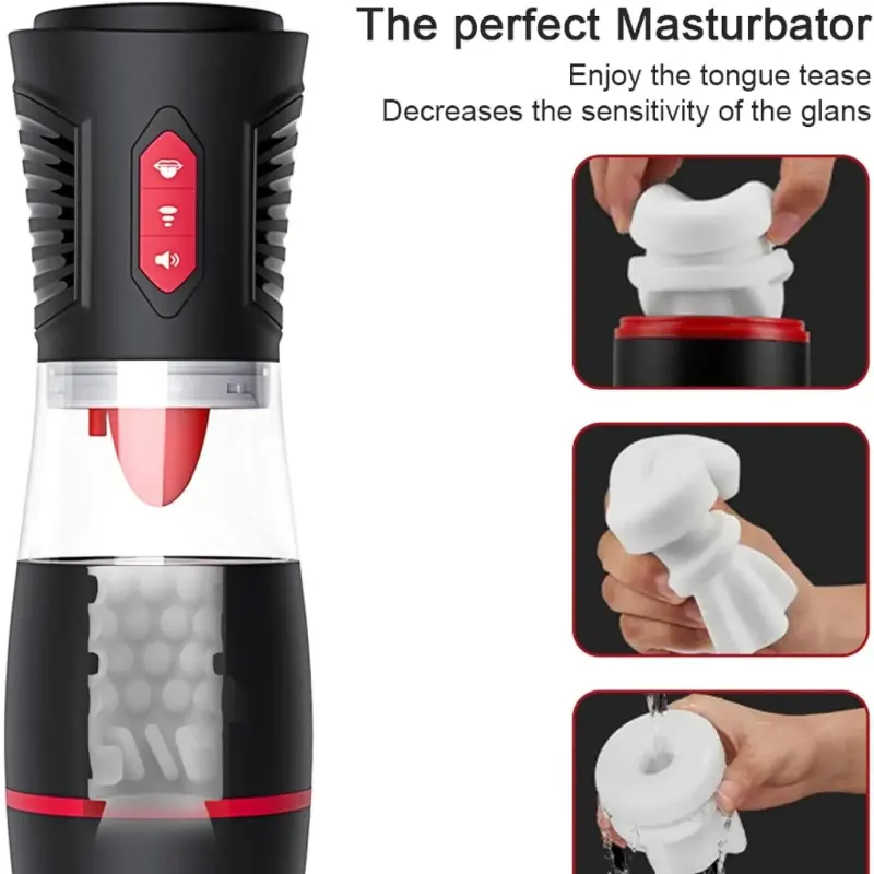 LickMe Phone Holder 4 Suction 7 Tongue-Licking Voice Function Masturbator