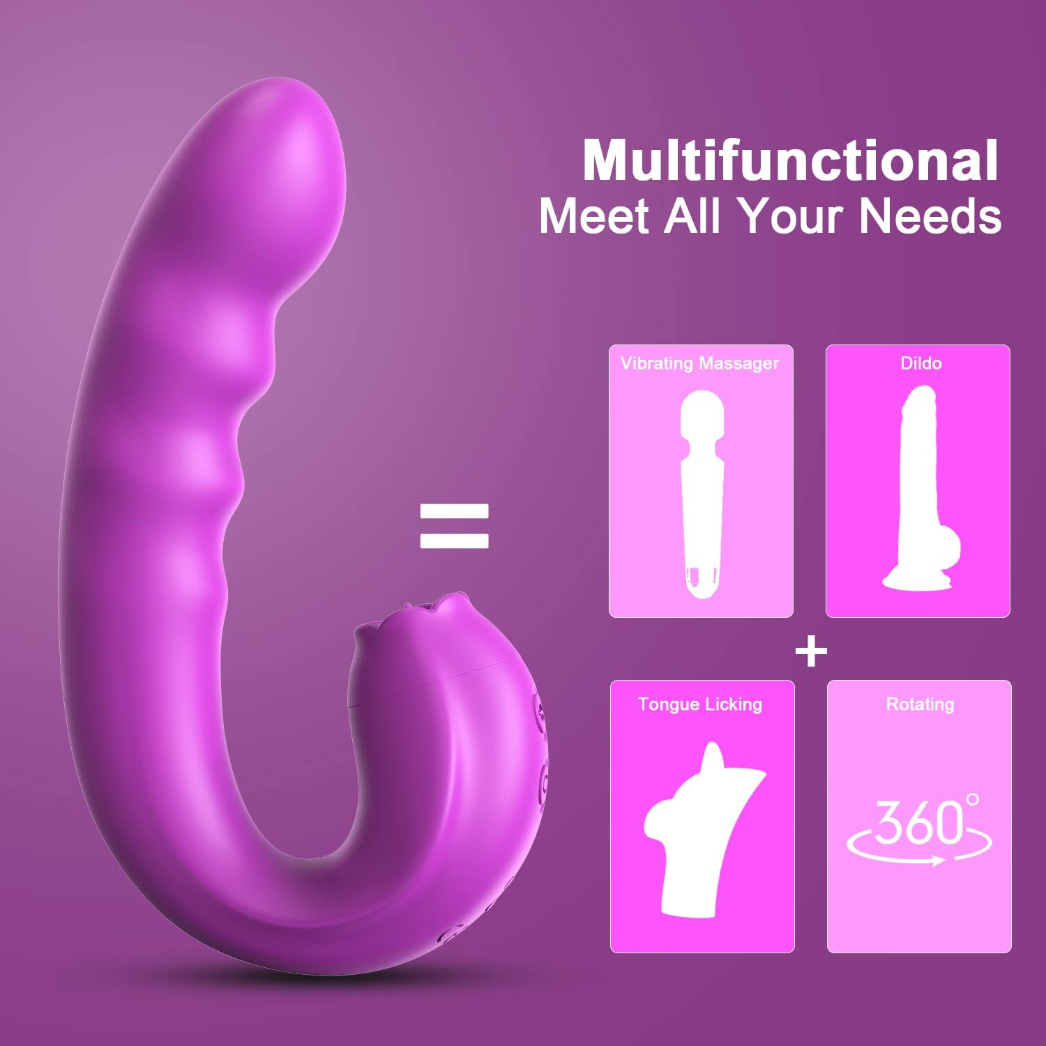 Lilian C G Spot Vibrator With Rotating Head & Vibrating Tongue