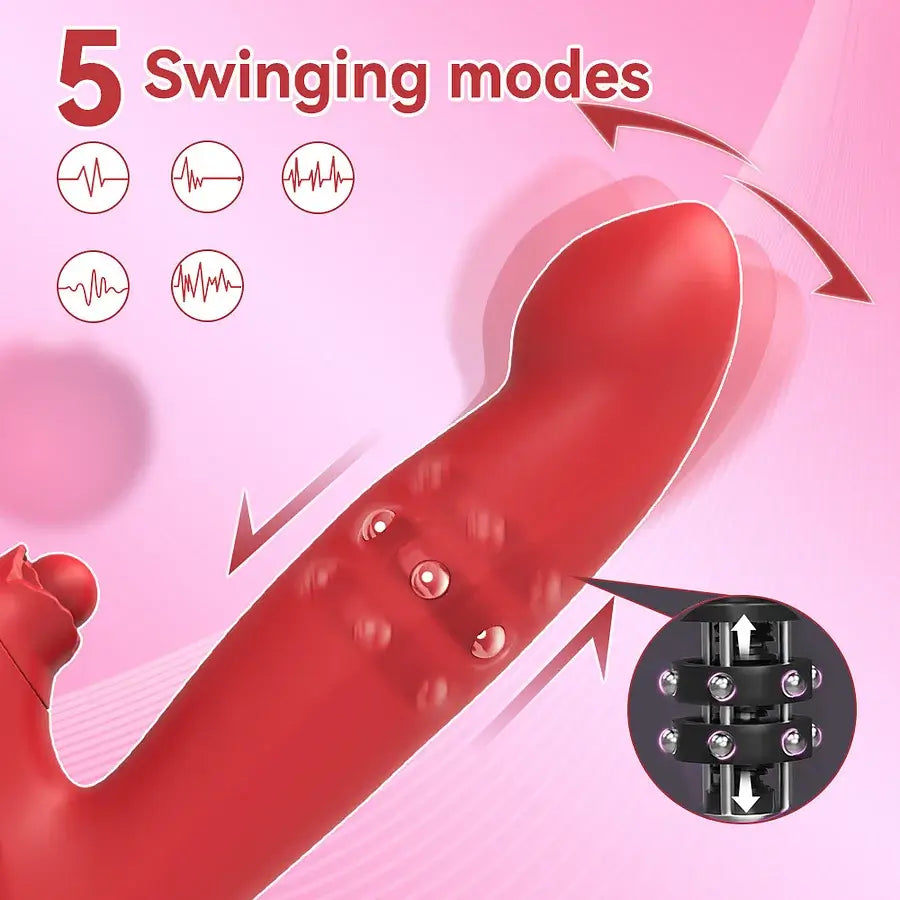 Liliana C 4 In 1 Tapping Wiggling G-spot Vibrator With Rolling Beads