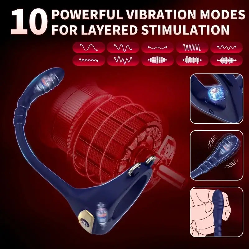 Lord Of The Rings 10 Vibrating Penis Ring Anal Toy