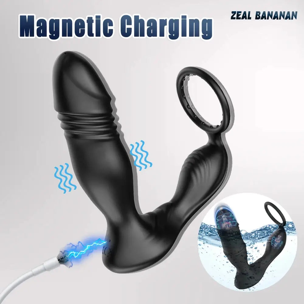 Luca C Thrusting Prostate Massager with Cock Ring