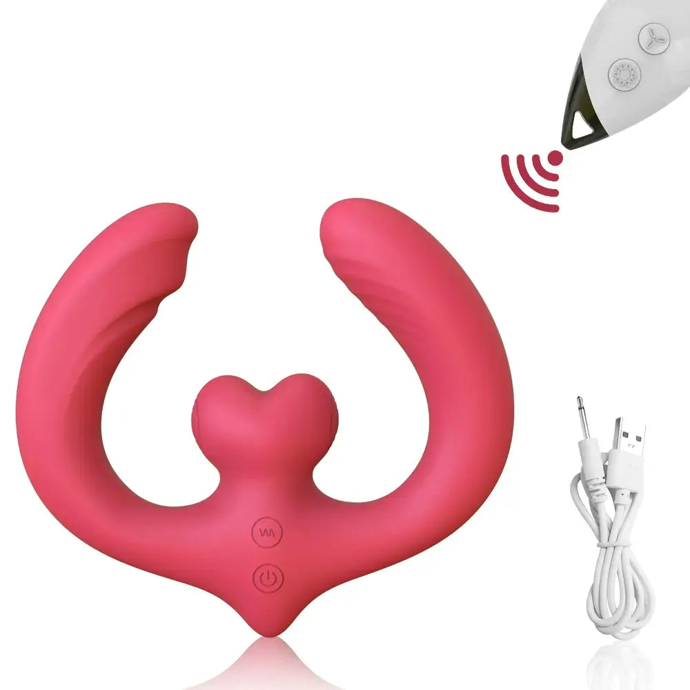 Luv U C Powerful Vibrating Double Dildo Couples G-spot Vibrator with Remote Control