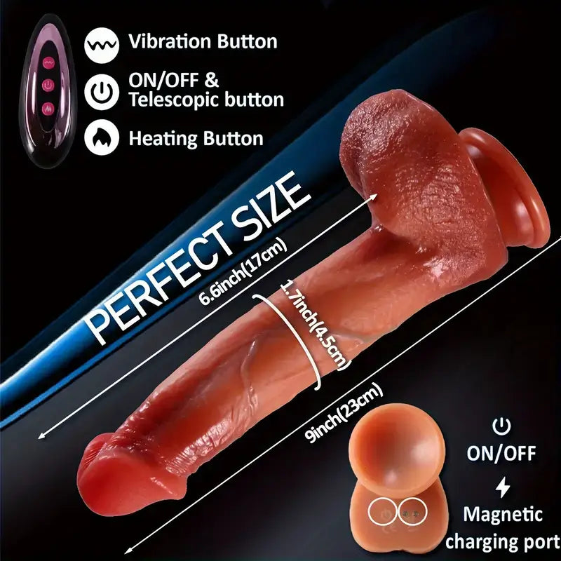 MASK – Bloodshot Thrusting Swinging Heating Dildo for G and P-spot 8.6 Inch