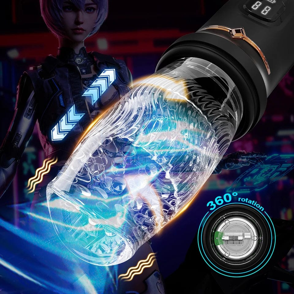 Aroselove - Gawk Gawk 9000 LED Automatic Electric Piston Rotating Sucker Male Blowjob Masturbator - Aroselove