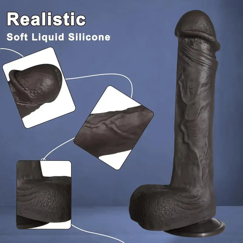Maurice Large Size Thrusting Vibration Heating Brown Dildo For Men Women