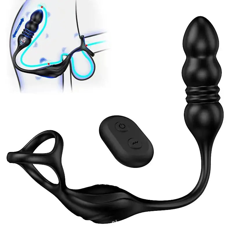 Mike 9 Thrusting & Vibrating Wearable Prostate Massager with Cock ring