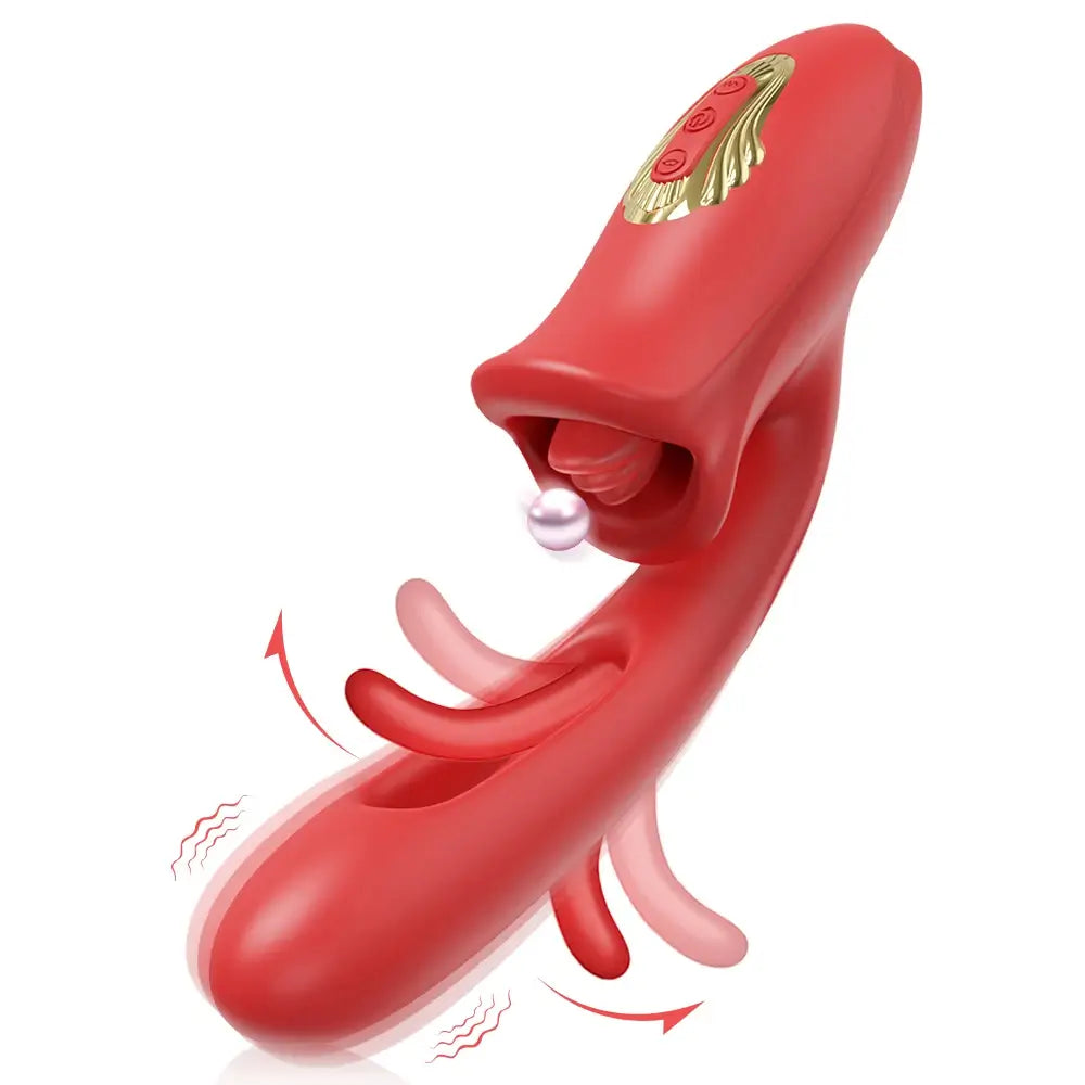Mouth-Shaped Biting G Spot Soother with Vibration & Flapping