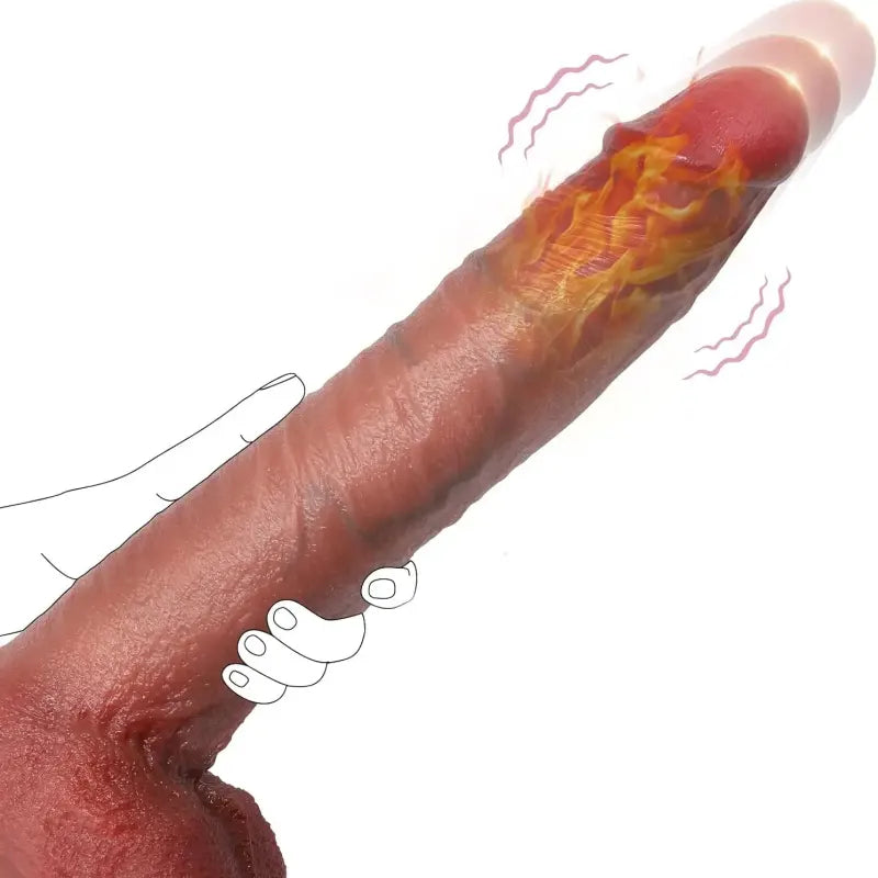 Mr. Spades 11.69IN Super Long Realistic Thrusting Heating Handsfree Dildo for G Spot Anal