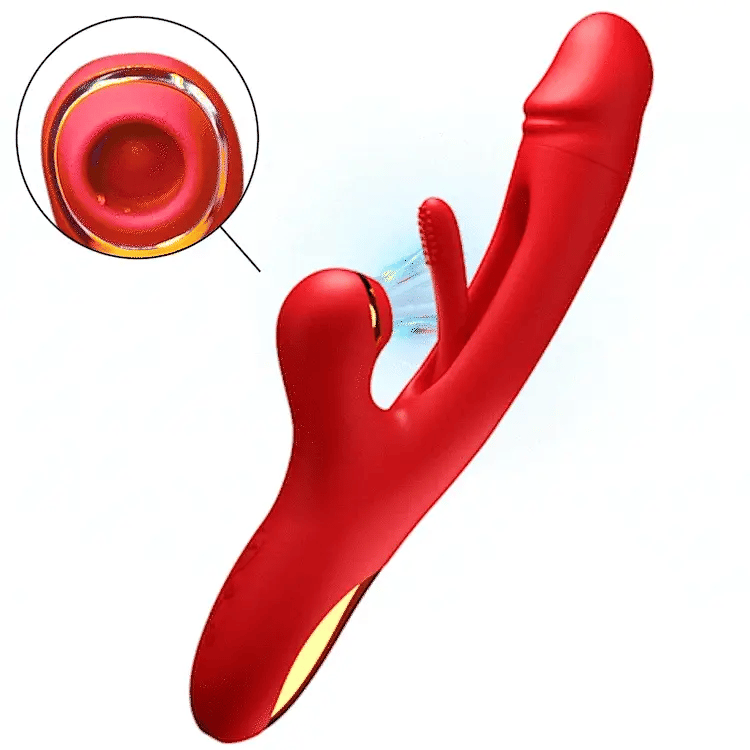 Naraku 3 IN 1 Sucking & Flapping Vibrator G Spot Clitoral Stimulator with 7 Modes Massager