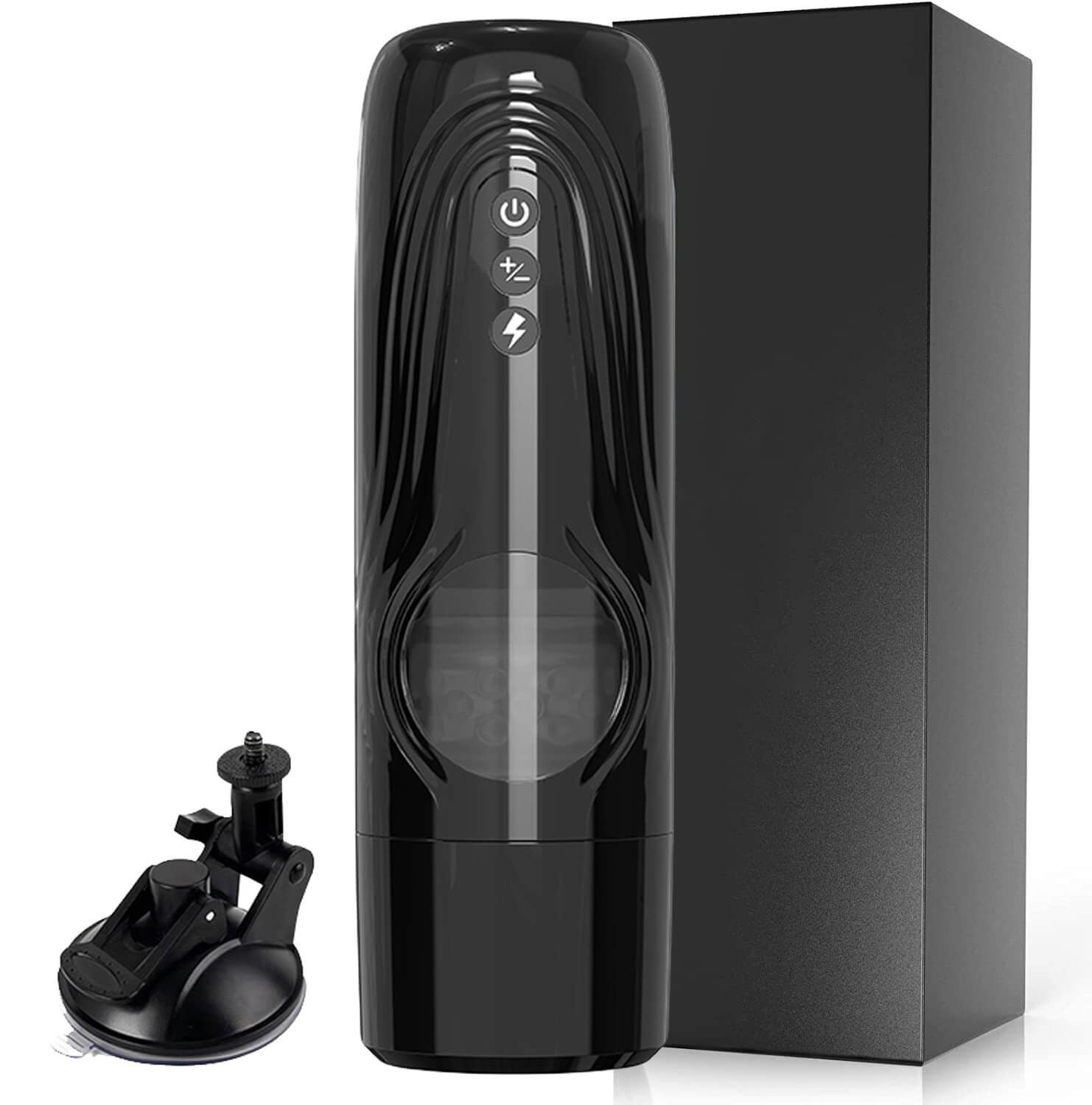 Nay One-click Lightning with 7 Thrusting 7 Vibrating Handsfree Masturbation Cup with Suction Base