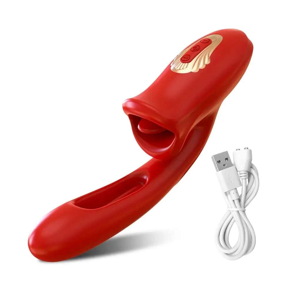 Nibbler Max C Mouth Shaped Lip Biting Vibrator with G Spot Tapping Stimulator