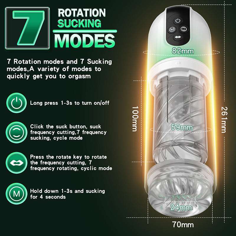 Aroselove - Blowjob Machine Tongue Licking Rotating Sucking Waterproof - Aroselove