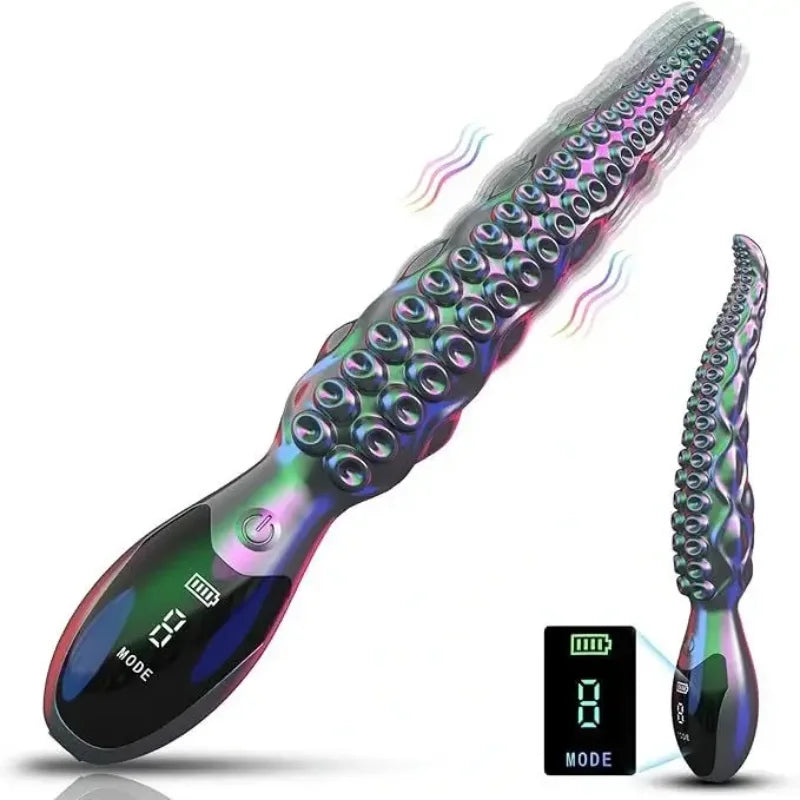 Octopus C Realistic LED Display Tentacle G-Spot Vibrator for Anal Vagina Stimulation