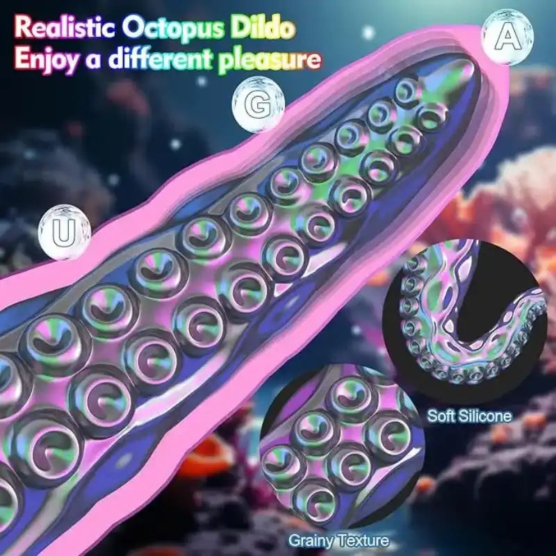 Octopus C Realistic LED Display Tentacle G-Spot Vibrator for Anal Vagina Stimulation