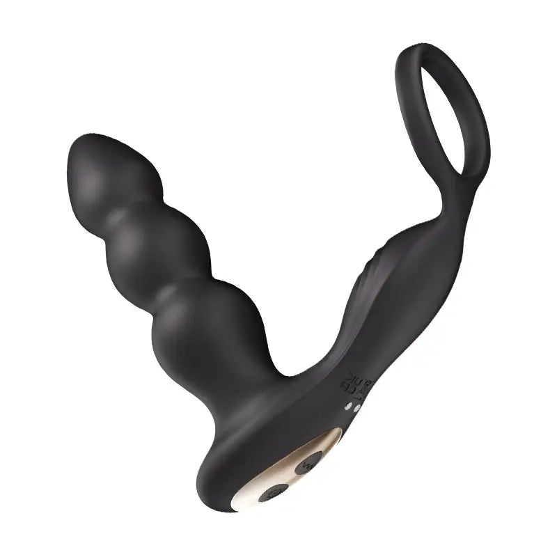 Olan 3 Progressive Beads Low Noise 10 Vibrating Prostate Massager Butt Plug with Cock Ring
