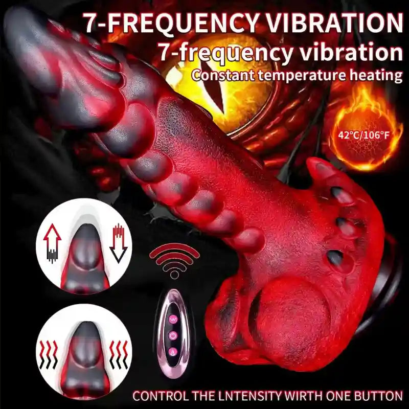 Papliss – 8 Thrusting Vibrating Swing Heating Huge Dildo with Suction Cup 9.5 Inch