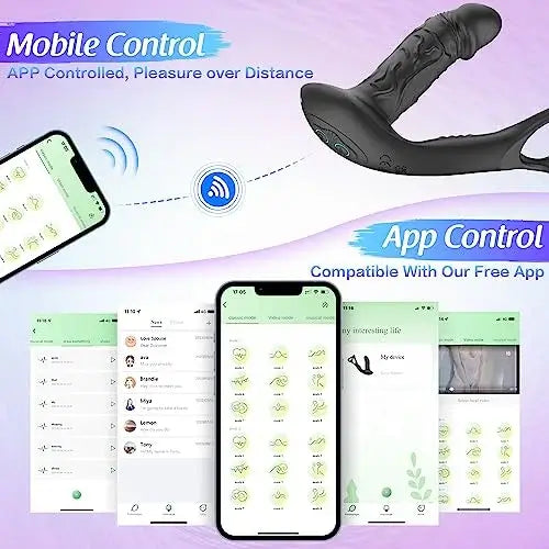 Papliss Wiggling Anal Dildo Massager C Vibration & Cock Ring