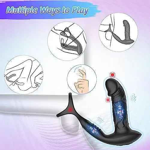 Papliss Wiggling Anal Dildo Massager C Vibration & Cock Ring