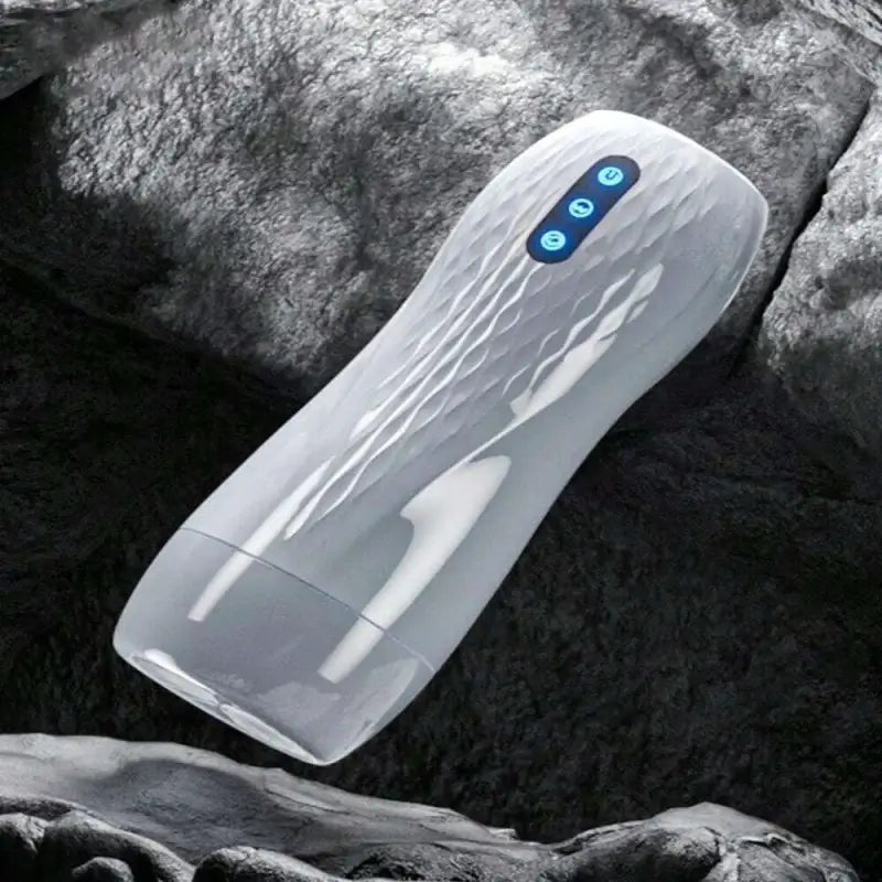 Phantom Pleasure 5 Suction 10 Vibration 3-Language Voice Masturbator With Heated Base