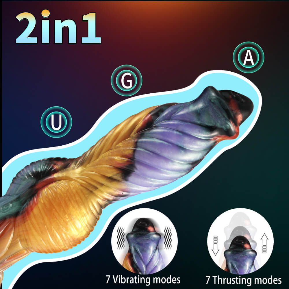 Phoenix Animal Texture 7 Thrusting Vibrating Big Sucker Monster Dildo 10.23 Inch