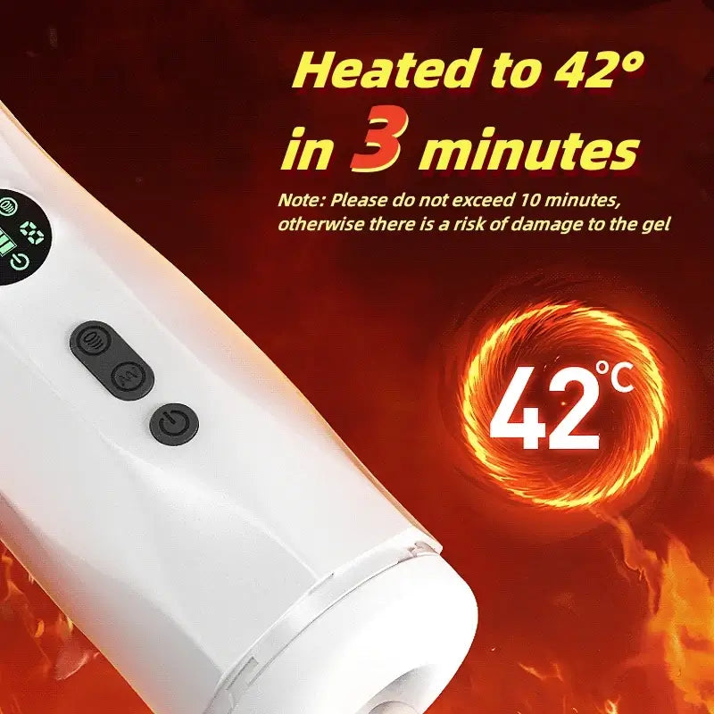 Pure Love 9 Vibration 4 Suction Heating Voice Function Blowjob Machine Masturbator Cup