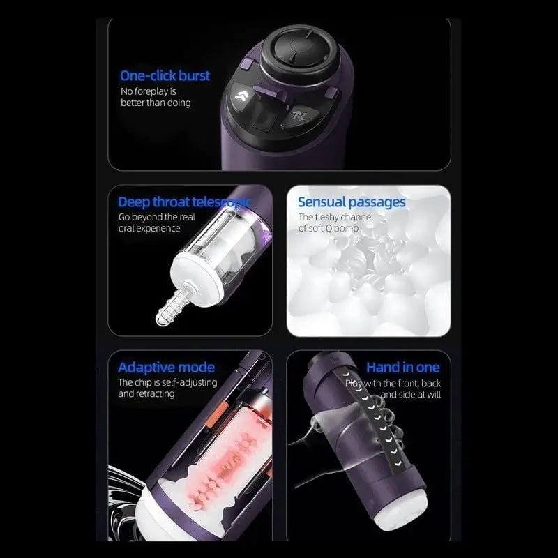 Purple Driver 7 Thrusting Stable Belt Design Male Stroker Masturbator Adult Toy