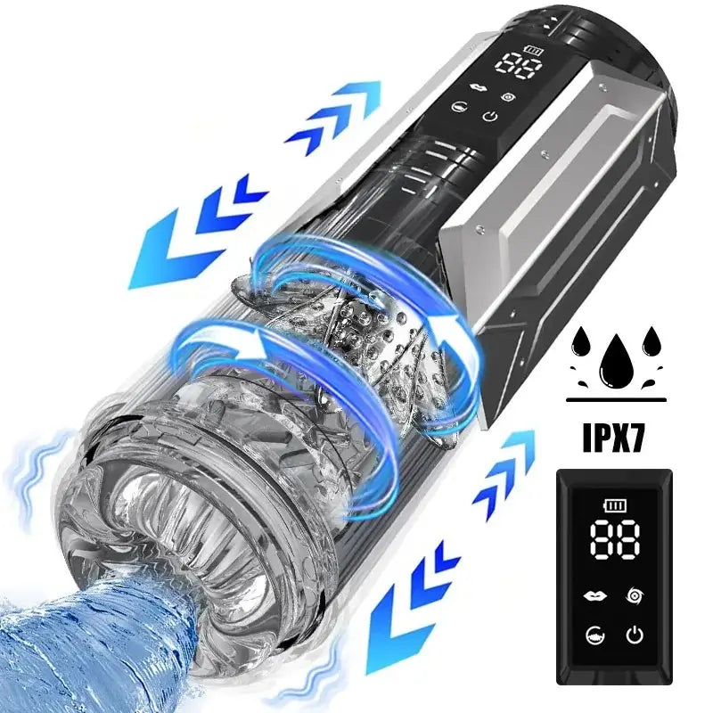 PAPLISS Queen Kendal 7 Vacuum Sucking for Oral Sex LCD display Masturbator for Men