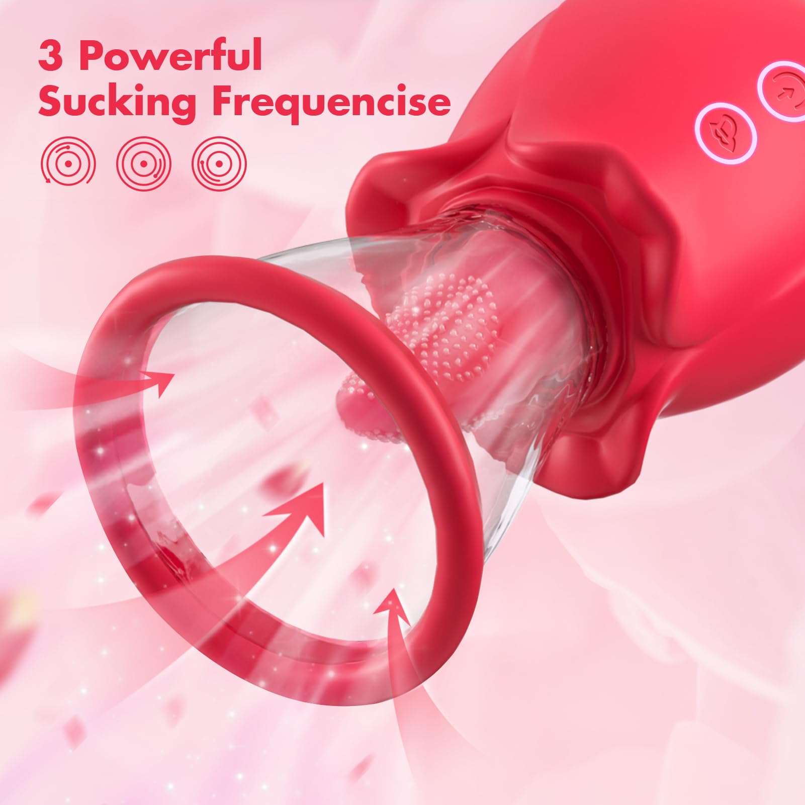 Aroselove - 3 in 1 Sucking &Licking Rose Vibrators