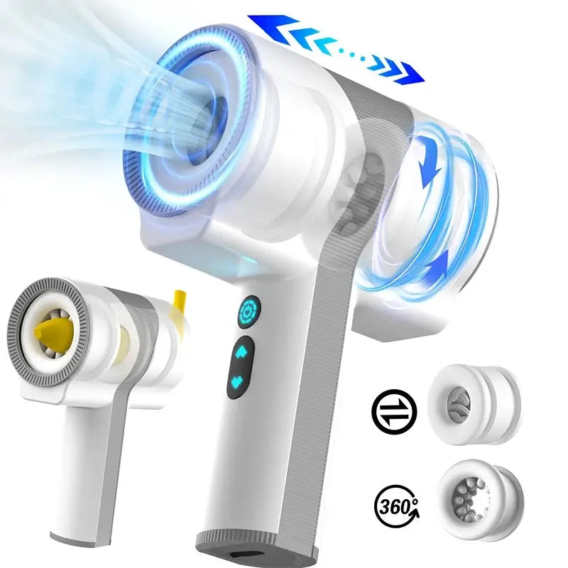 Ron-rotating telescopic 2-in-1 masturbator with unlimited penis length