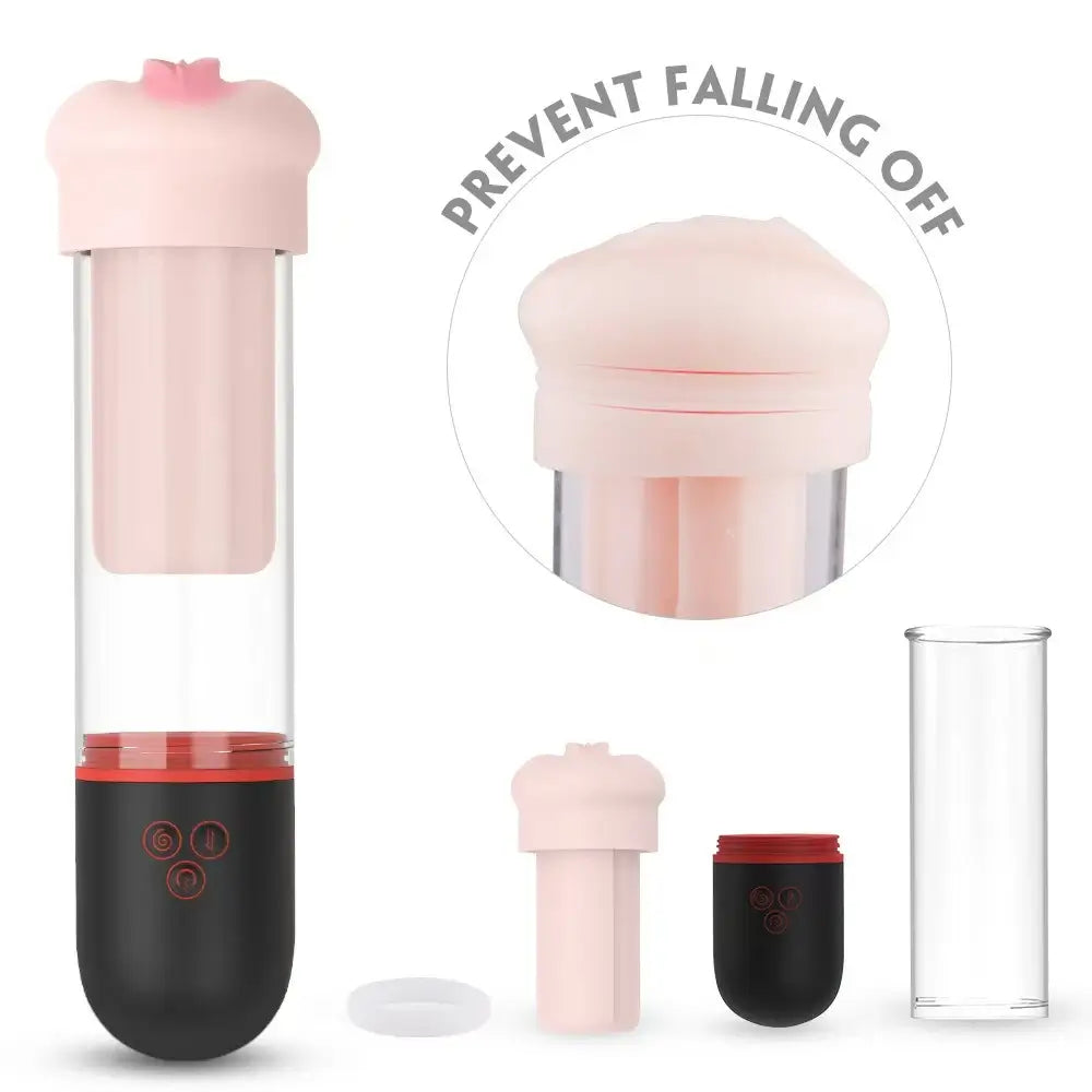 S-HANDE Pussy-Shaped Sleeve 3 Sucking 9 Vibrating Male Enlargement Pumps