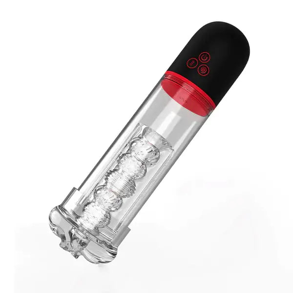 S-HANDE 9 Vibrating 9 Sucking Transparent Penis Enlargement Pump