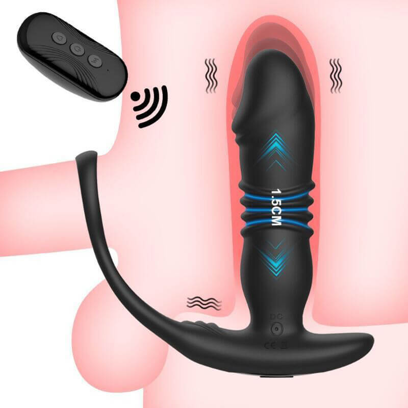 SAUL Glans 3 -Thrusting & 12 -Vibrating Cock Rings Prostate Massager