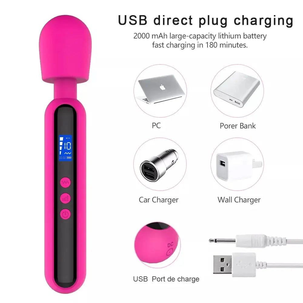 Savvy – Extra Powerful Wand Massager with LED Display Screen