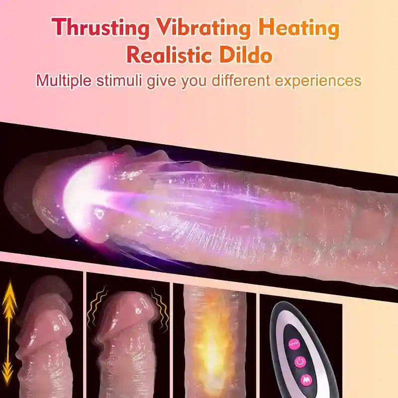Sawyer Heating Thrusting 8.6 IN Dildo Vibrator Silicone Dildo Suction Cup
