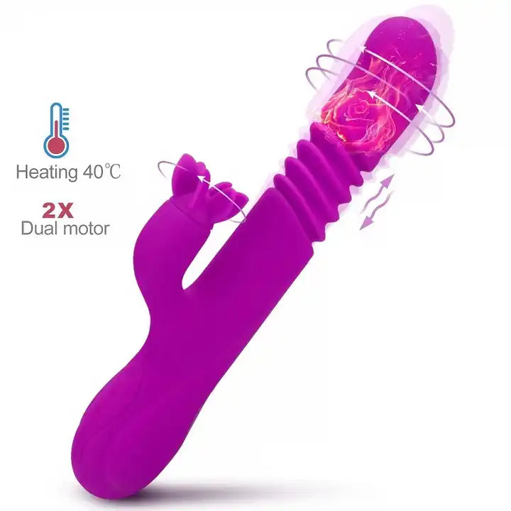 Seraphina 3 Telescopic Vibration 7 Rotating Heating Bendable Vibrator for Clitoral and G-spot Stimulation