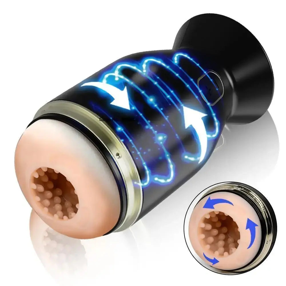 Sex Bomb 2 in 1 6-Pattern Rotating Easy-Carrying Masturbation Cup Glans Trainer