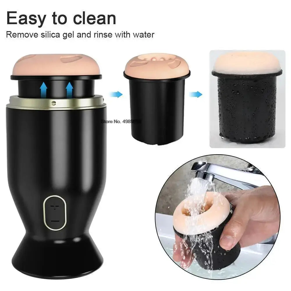 Sex Bomb 2 in 1 6-Pattern Rotating Easy-Carrying Masturbation Cup Glans Trainer