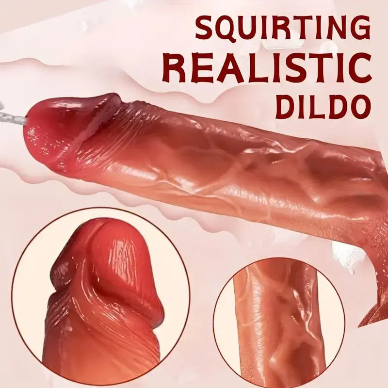 Simulated Ejaculation 8.5 IN Vibrating Dildo Enema Bulb for G-Spot & Anal Prostate Play