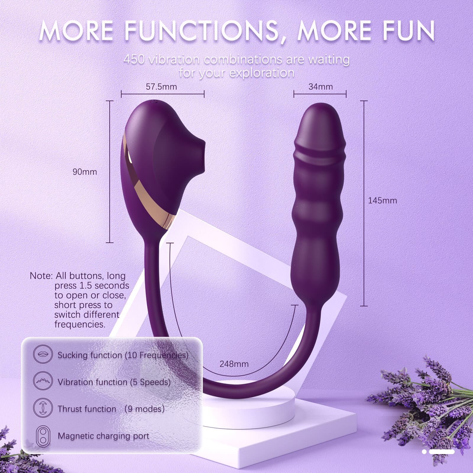 Sohimi ALFA Sucking & Thrusting G-Spot Vibrator Dildo Plug